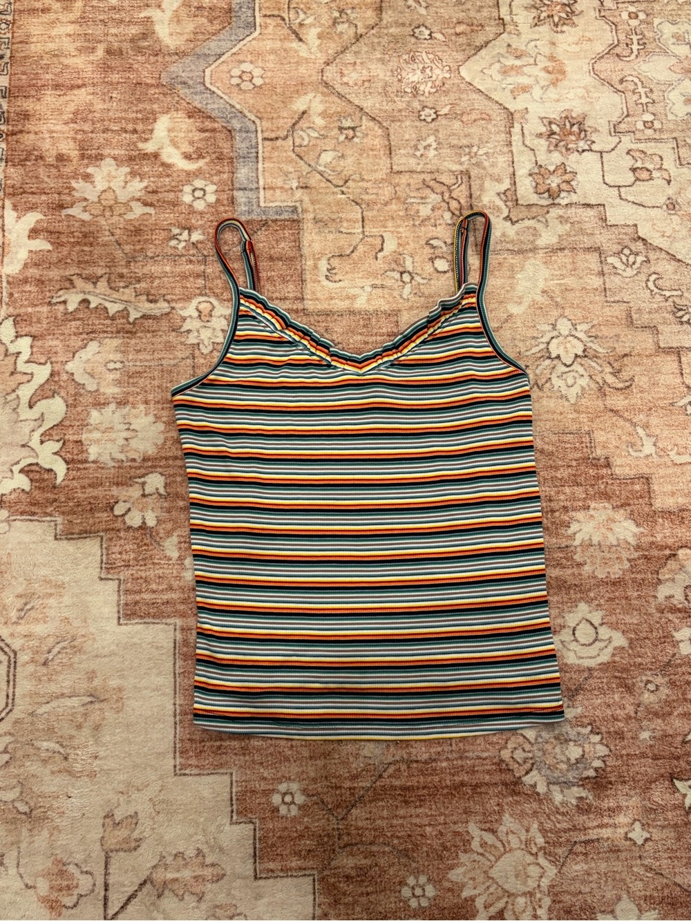 5/$26 Papaya Multicolor Striped Spaghetti Strap Cami